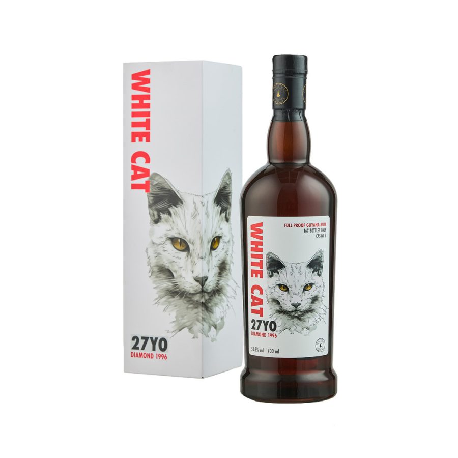 1996 Diamond 27-Year-Old Rum, Cask #3, White Cat, Black and White Cats