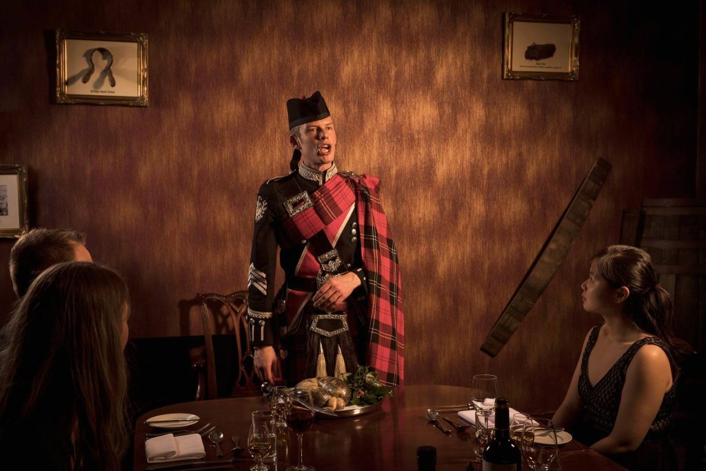 man addressing the haggis