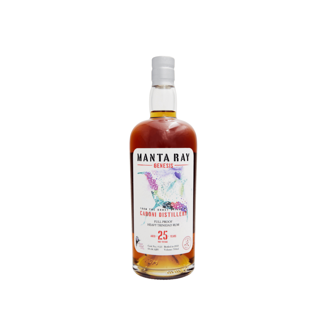 Caroni 1997 25 Year Old Manta Ray Genesis Silver Seal Full Proof Trinidad Rum