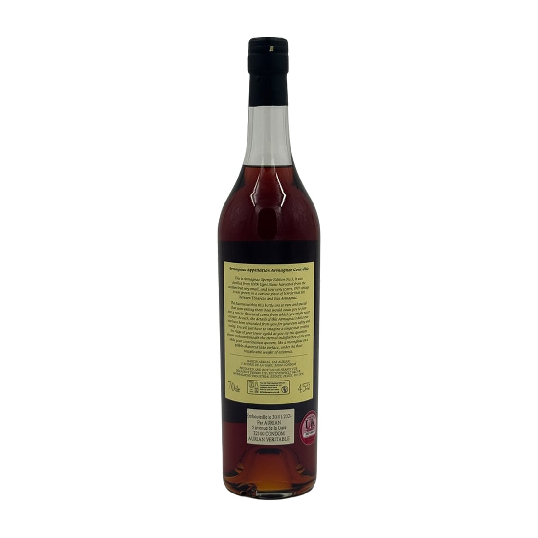 Maison Aurian 1977 Armagnac Sponge 45 Year Old Edition No.3 Armagnac