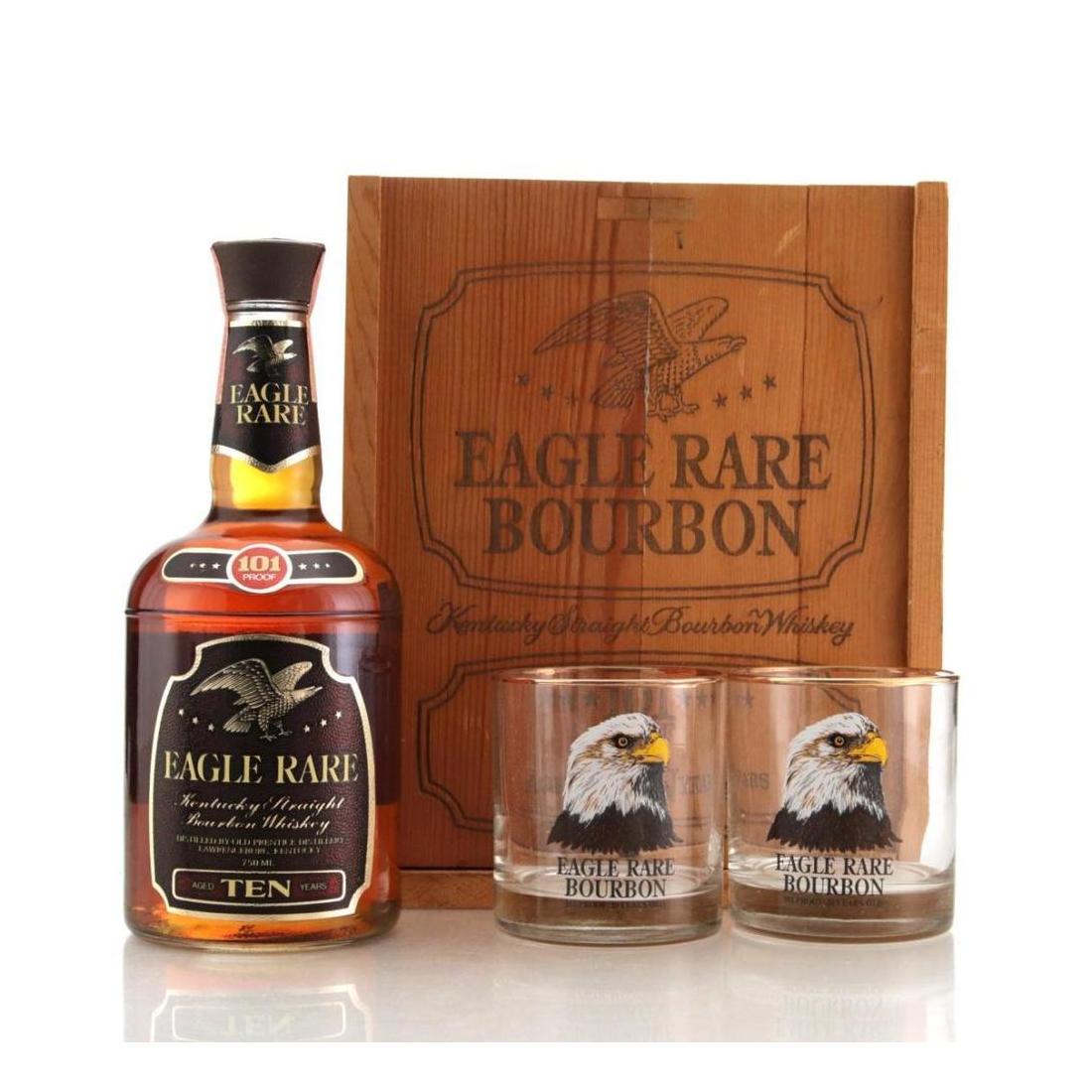 Eagle Rare 10 Year Old 101 Proof Straight Bourbon – Glasses Gift Pack (1975-1985)
