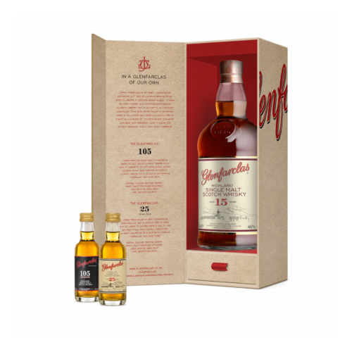 Glenfarclas 15 Year Old Gift Set with 105 & 25YO Miniature