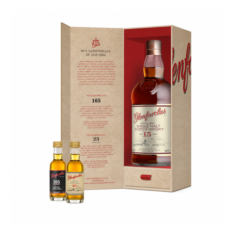 Glenfarclas 15 Year Old Gift Set with 105 & 25YO Miniature